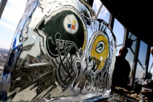 2011 Super Bowl - Steelers and Packers Ice Sculpture  